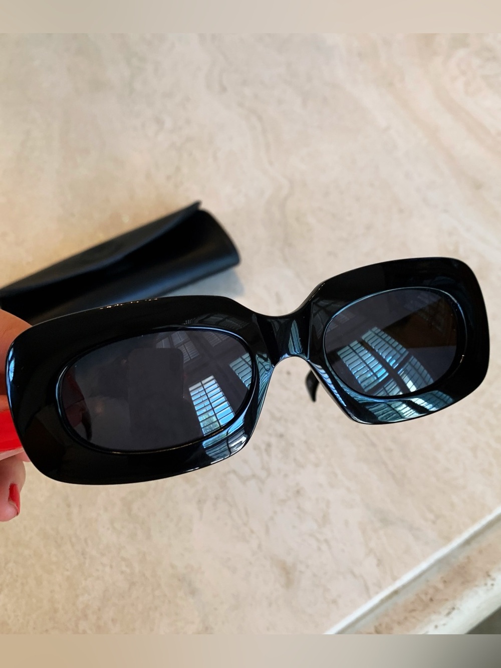 Versace sun glasses with gold details and case
